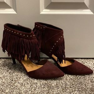 Nine West stiletto fringe heels